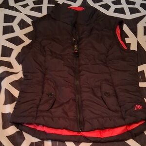 Black and Red Puffer Vest